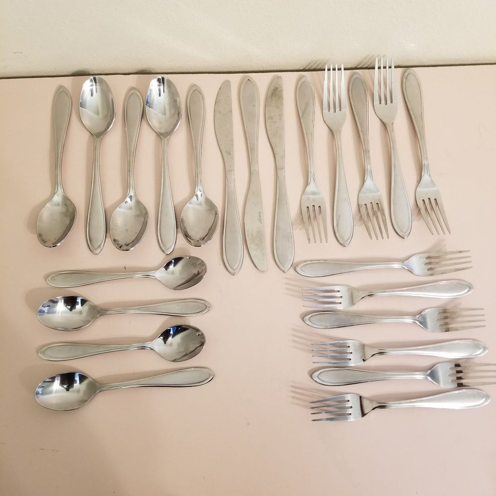 23 Pc Cambridge Flatware Lot‎ Stainless Steel Gift + - 22